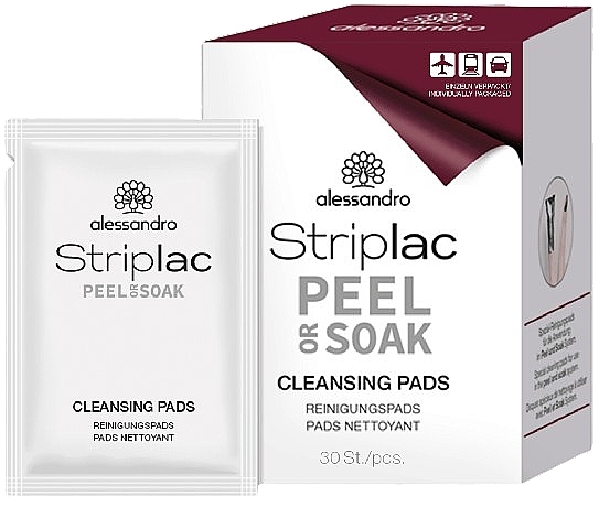 Салфетки для снятия лака - Alessandro International Striplac Peel Or Soak Cleansing Pads  — фото N1