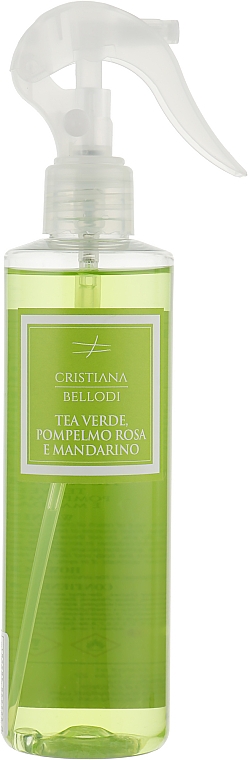 Арома-спрей для дому з ефірними оліями й спиртом "Green tea, Pink Grapefruit and Mandarin" - Cristiana Bellodi — фото N1