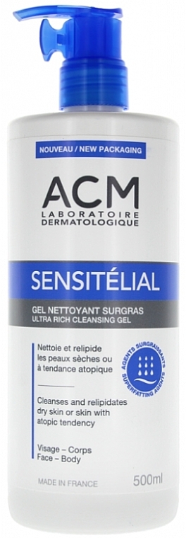 Очищающий гель для тела - ACM Laboratoires Sensitelial Gel Nettoyant Surgras — фото N2