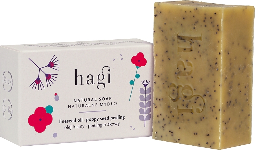 Натуральне мило з олією обліпихи і маком - Hagi Natural Soap — фото N1