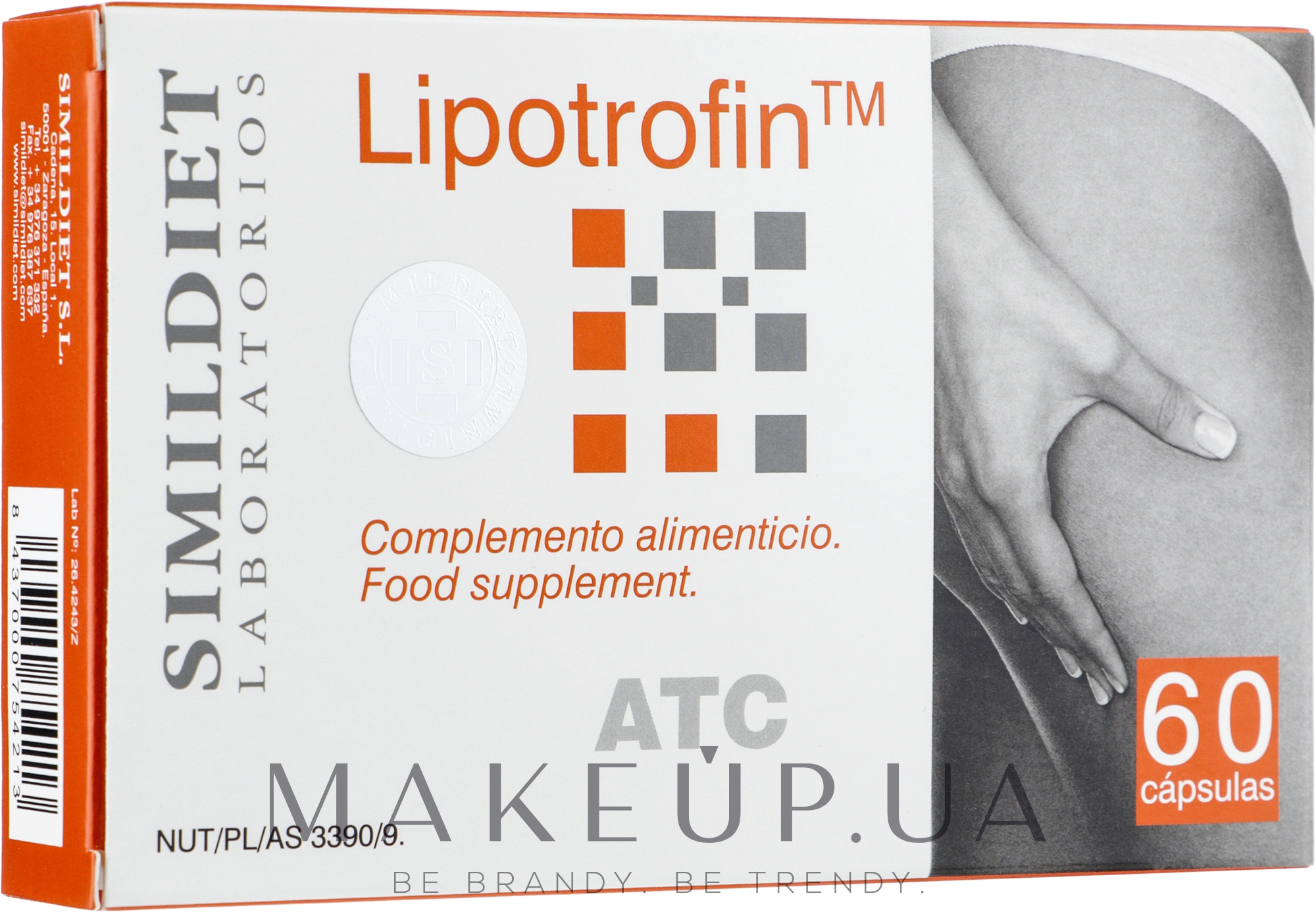 Пищевая добавка "Антивозрастное, дренажное, антицеллюлитное действие" - Simildiet Laboratorios Lipotrofin — фото 60шт