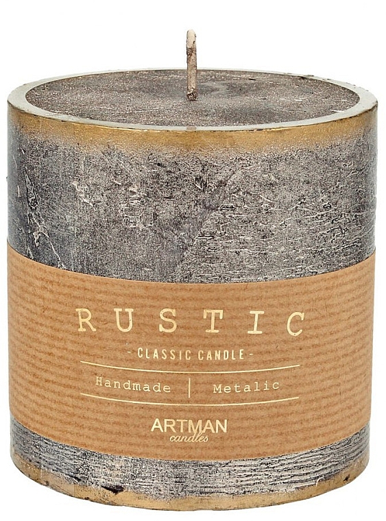 Декоративна свічка, 9х9 см, циліндр, шампанське - Artman Rustic Candle — фото N1