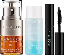 Набор - Clarins Double Serum Eye Set (eye/ser/20ml + mascara/3ml + rem/30ml + bag) — фото N2