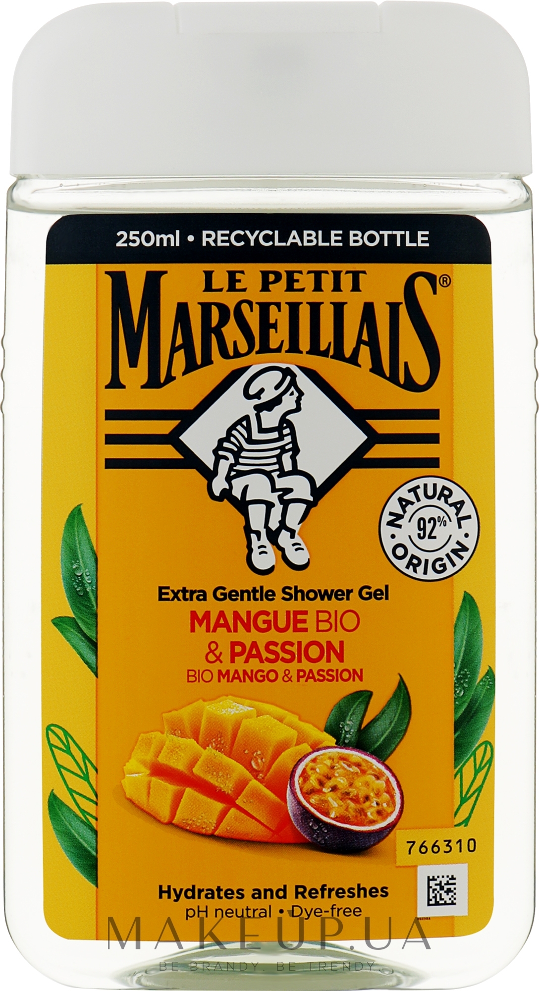 Гель для душа "Манго и маракуйя" - Le Petit Marseillais Extra Gentle Shower Gel Organic Mango & Passion Fruit — фото 250ml