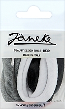 Резинки для волос, 6 шт, черная + белая + серая - Janeke — фото N1