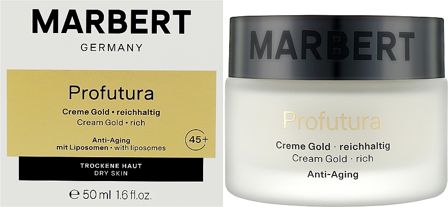 Насыщенный антивозрастный крем для сухой кожи "Золотая линия" - Marbert Anti-Aging Profutura Cream Gold Rich — фото N2