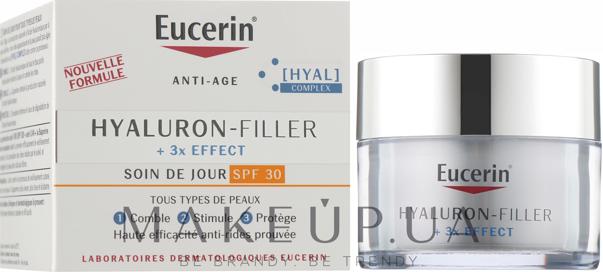Денний крем проти зморшок SPF 30 - Eucerin Hyaluron-Filler + 3x Effect SPF 30 — фото 50ml