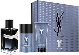 Духи, Парфюмерия, косметика Yves Saint Laurent Y Pour Homme - Набор (edt/100ml + sh/gel/50ml + deo/75g)