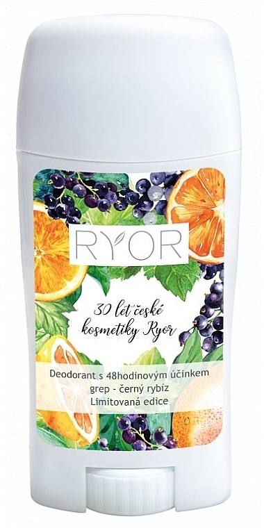 Дезодорант з 48-годинним ефектом - Ryor Grapefruit & Black Currant Deodorant — фото N1