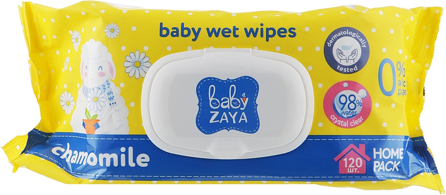 Влажные салфетки "Ромашка", 120шт - Baby Zaya