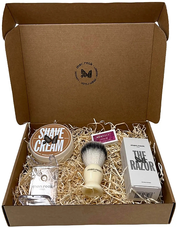 Набор, 5 продуктов - Men Rock Ultimate Classic Shaving Gift Set Sandalwood — фото N2
