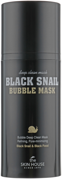 Кислородная маска с улиткой и древесным углем - The Skin House Black Snail Bubble Mask — фото N2