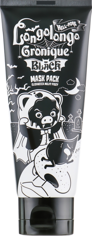 Маска-плівка з деревним вугіллям для глибокого очищення пор - Elizavecca Milky Piggy Hell Pore Longolongo Gronique Black Mask Pack — фото N2
