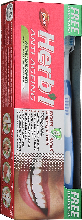 Набор "Anti Ageing" - Dabur Herb`l (toothbrush/1шт + toothpaste/150g) — фото N1