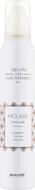 Пенка-мусс для укладки «Арган и Макадамия» - Biacre Argan and Macadamia Mousse Volume — фото N2