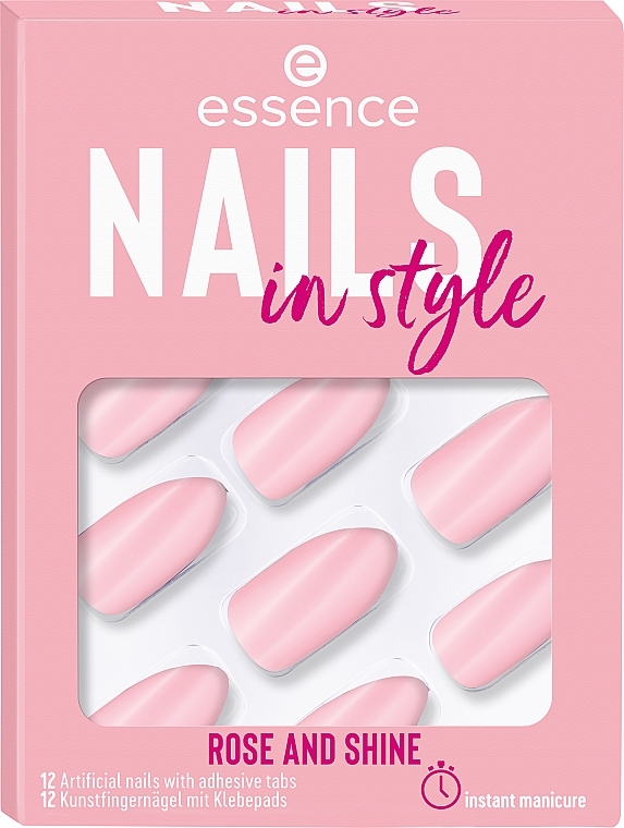 Накладные ногти на клейкой основе - Essence Nails In Style Rose And Shine — фото N1