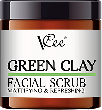 Духи, Парфюмерия, косметика Пилинг для лица с зеленой глиной - VCee Green Clay Facial Scrub Mattifying&Refreshing