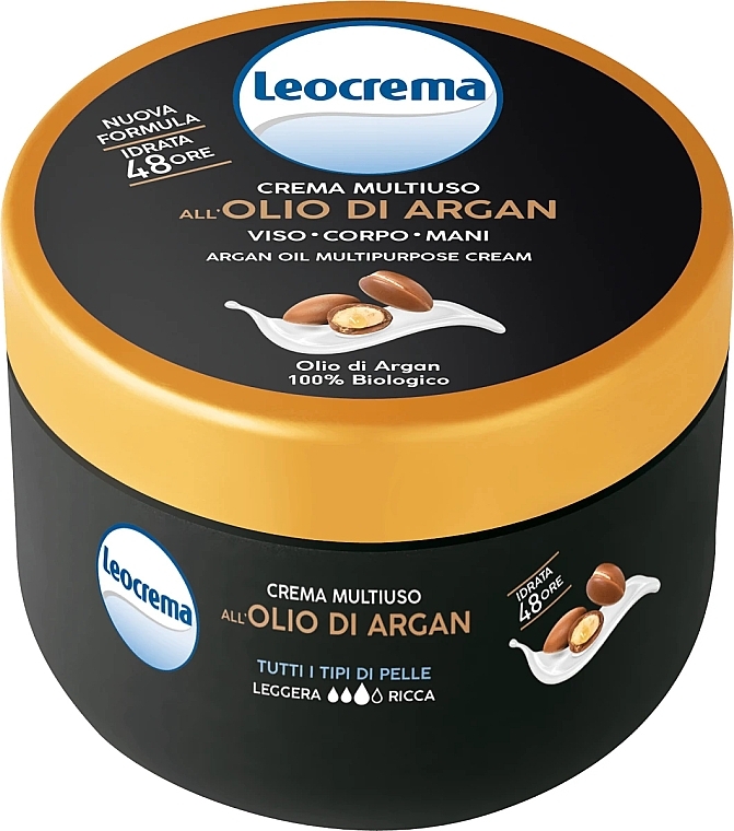 Крем для обличчя, тіла й рук з аргановою олією  - Leocrema Multipurpose Cream Argan Oil — фото N2