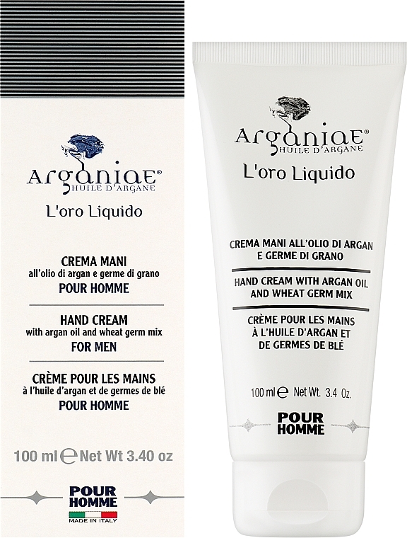 Крем для рук, мужской - Arganiae Hand Cream With Argan Oil For Men — фото N2