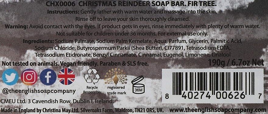 Мило "Різдвяний олень" - The English Soap Company Christmas Reindeer Soap — фото N2