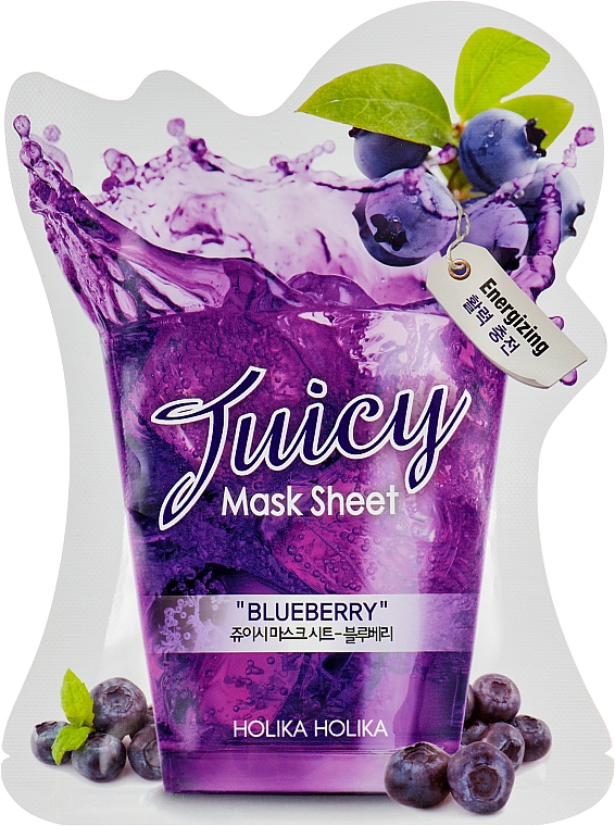 Тканевая маска для лица "Джуси Маск" с соком голубики - Holika Holika Blueberry Juicy Mask Sheet