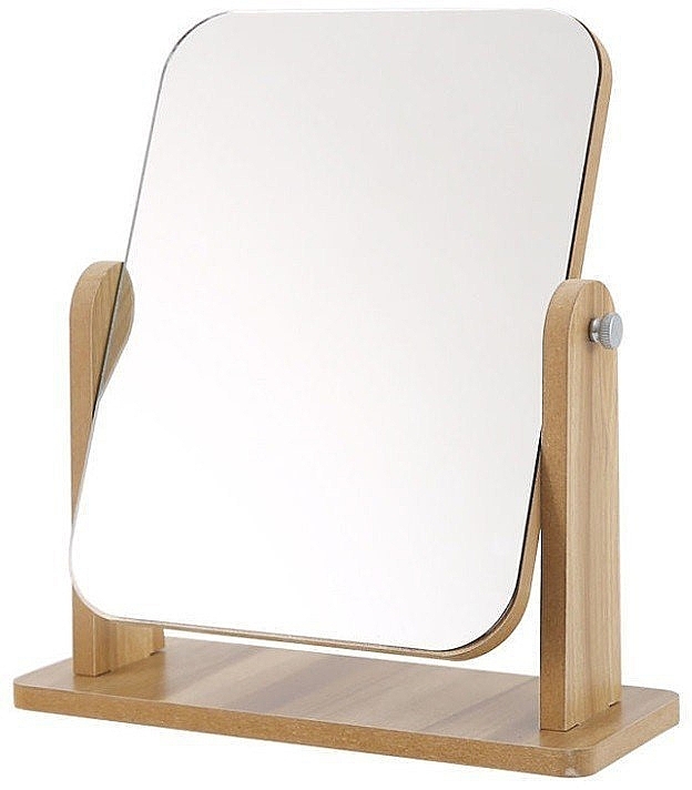 Деревянное прямоугольное зеркало на подставке - Ecarla — фото N1