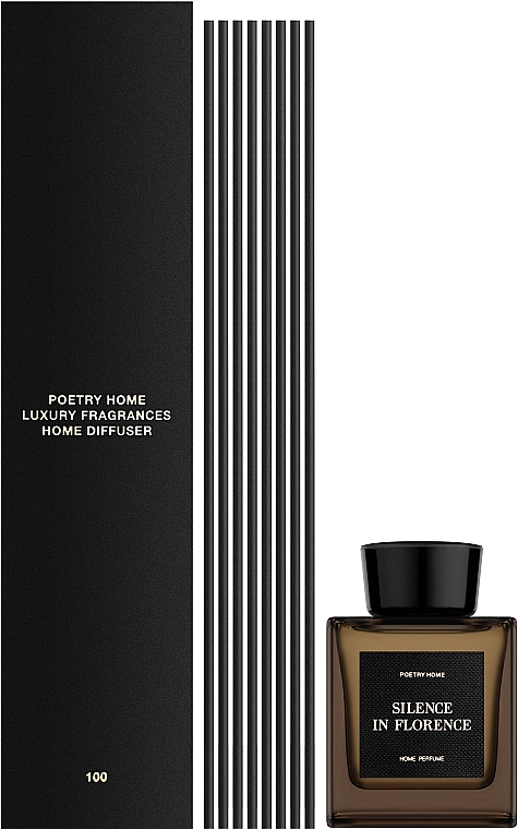 Poetry Home Black Round Red Box Silence In Florence - Набір (perfumed diffuser/250 ml + candle/200g) — фото N4
