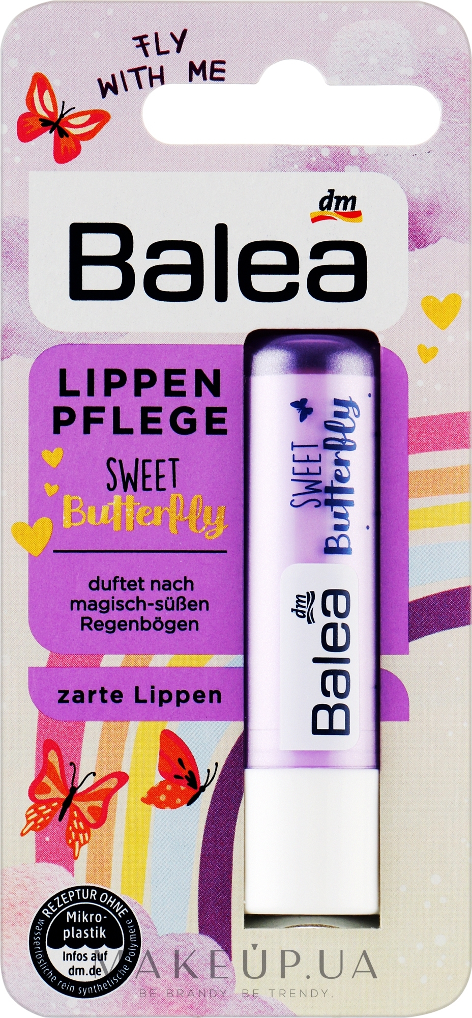 Бальзам для губ с маслом ши и витамином Е - Balea Sweet Butterfly — фото 4.8g