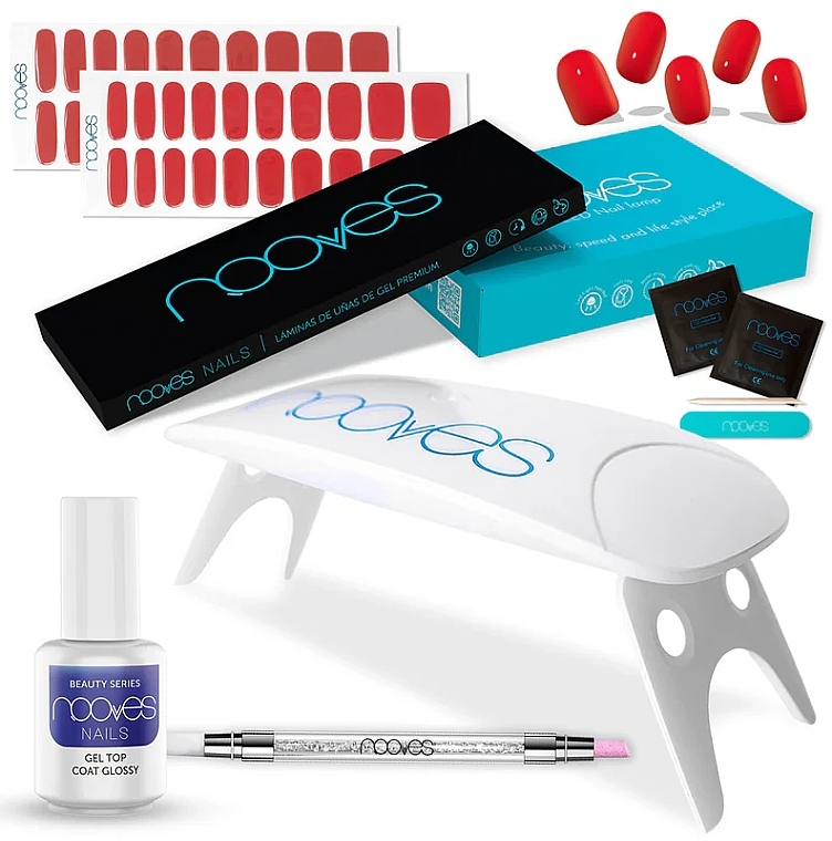 Набір для нігтів - Nooves Starter Kit Beauty Red Pack Crimson Red & Piccante — фото N1