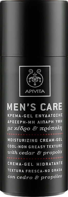 Зволожувальний крем-гель з охолоджувальним ефектом, з кедром та прополісом - Apivita Men men's Care Moisturizing Cream-Gel With Cedar & Propolis — фото N1