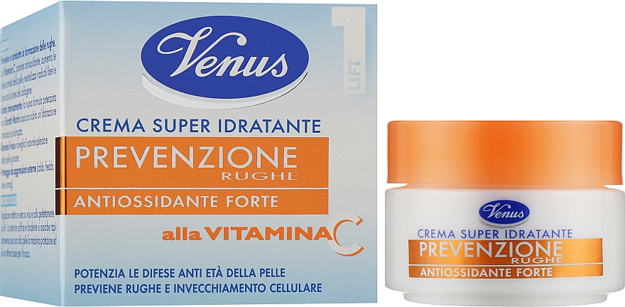 Зволожувальний крем-антиоксидант з вітаміном С для обличчя - Venus Crema Super Idratante Prevenzione Vit. C — фото N2