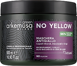 Маска для нейтрализации желтизны для блонда, осветленных и седых волос - Arkemusa Green No Yellow Hair Mask — фото N1