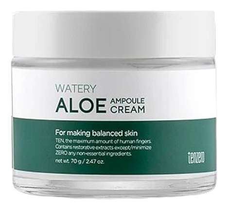 Ампульный крем для лица с экстрактом алоэ вера - Tenzero Watery Aloe Ampoule Cream  — фото N1