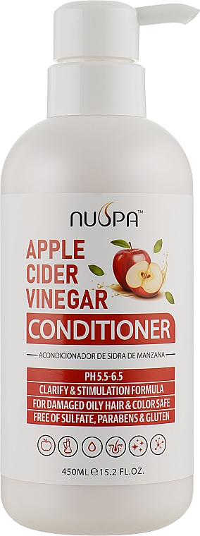 Кондиціонер для волосся з яблучним сидром - Bingo Hair Cosmetic Nuspa Apple Cider Vinegar Conditioner