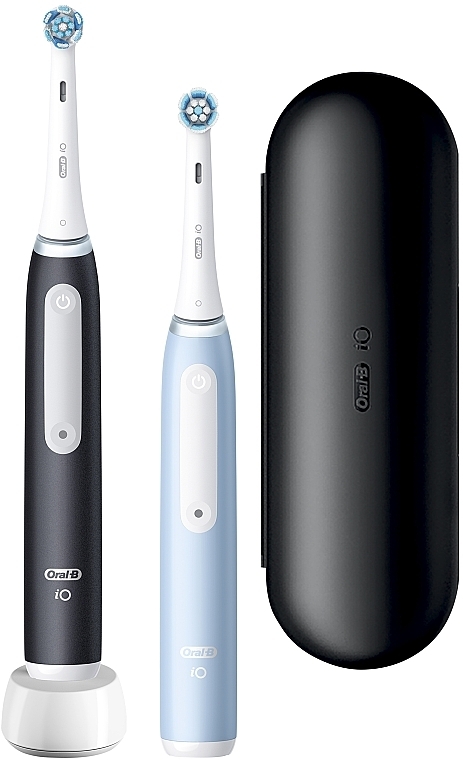 Набор электрических зубных щеток, черная и голубая + футляр - Oral-B iO Series 3 Duo — фото N3