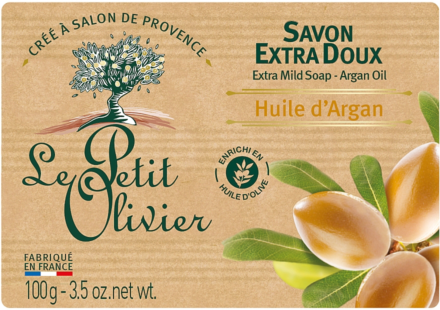 Мыло экстранежное с экстрактом арганового масла - Le Petit Olivier Vegetal Oils Soap Argan Oil
