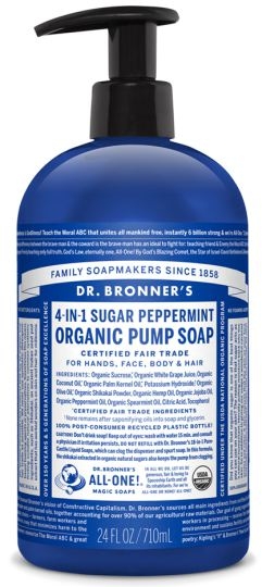 Цукрове рідке мило "М'ята" - Dr. Bronner’s Organic Sugar Soap Peppermint — фото N2