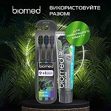 Набор зубных щеток средней жесткости, 3 шт. - Biomed Black 2+1 Toothbrush — фото N5