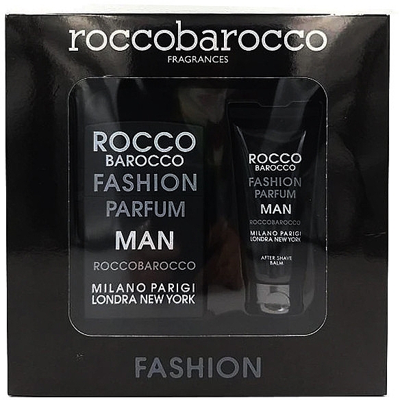 Roccobarocco Fashion Man - Набір (edt/75ml + ash/balm/100ml) — фото N1