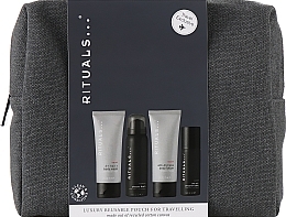 Парфумерія, косметика УЦІНКА! Набір - Rituals Samurai Men's Care Set (sh/foam/50ml + deo/50ml + b/wash/70ml + b/lot/70ml + bag) *