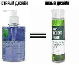 Гель-шампунь 2 в 1 для волосся і тіла Green care for Men - Яка — фото N2