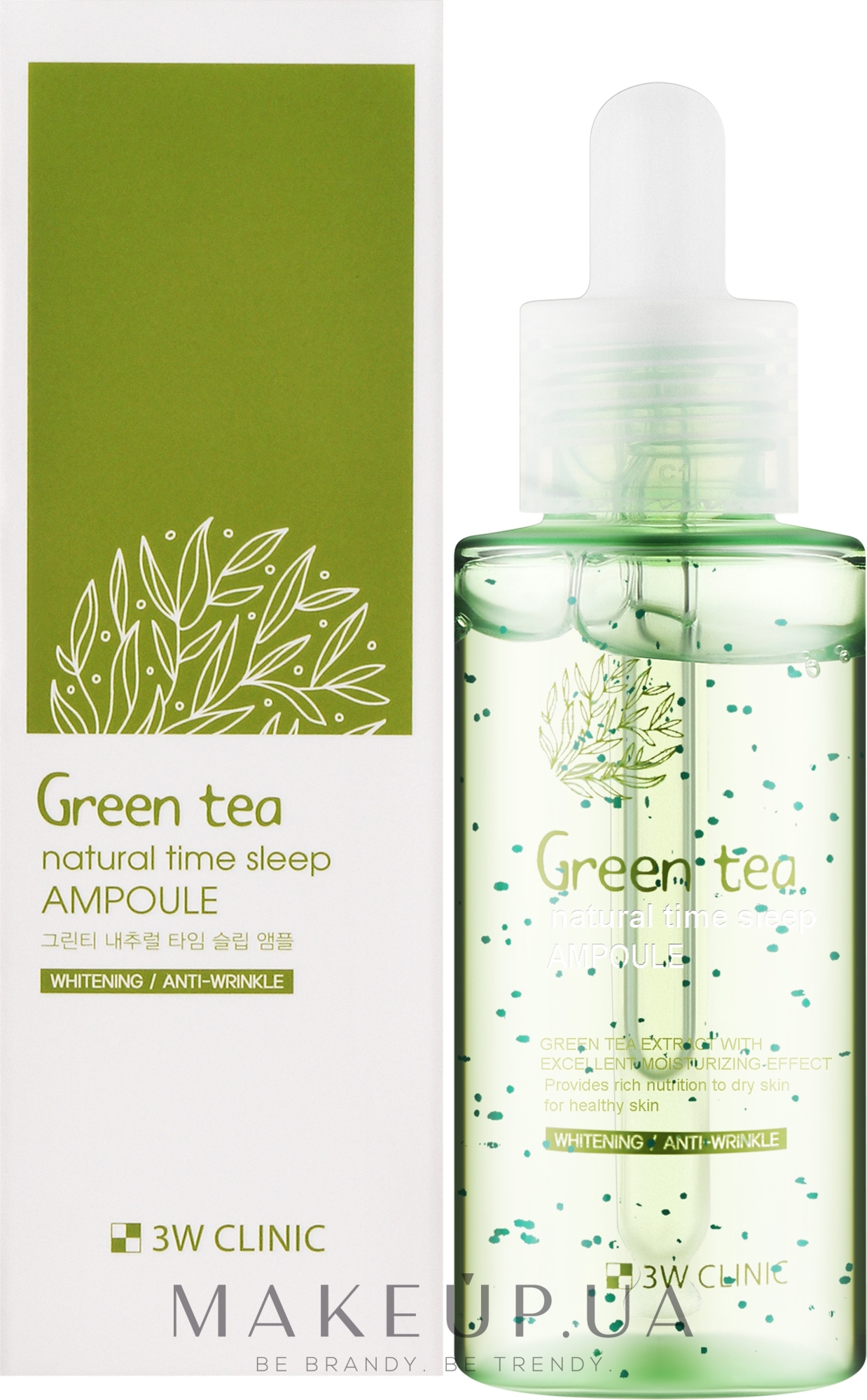 Ампульная ночная сыворотка с зеленым чаем - 3W Clinic Green Tea Natural Time Sleep Ampoule — фото 60ml