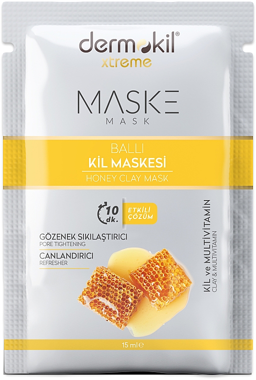 Глиняна маска з медом - Dermokil Honey Clay Mask (саше) — фото N1