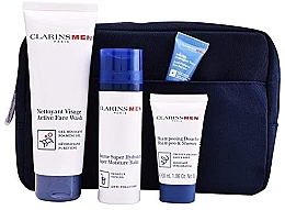 Духи, Парфюмерия, косметика Набор - Clarins Men (shampoo/30ml +f/wash/125ml + f/balm/50ml + eye/serum/3ml + pounch)