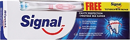 Набор с красной щеткой - Signal Cavity Protection Toothpaste (toothpaste/100ml + t/brush/1pc) — фото N1