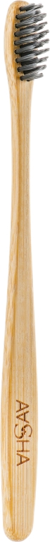 Бамбукова зубна щітка з вугільною щетиною, м'яка - Aasha Eco-friendly — фото N2
