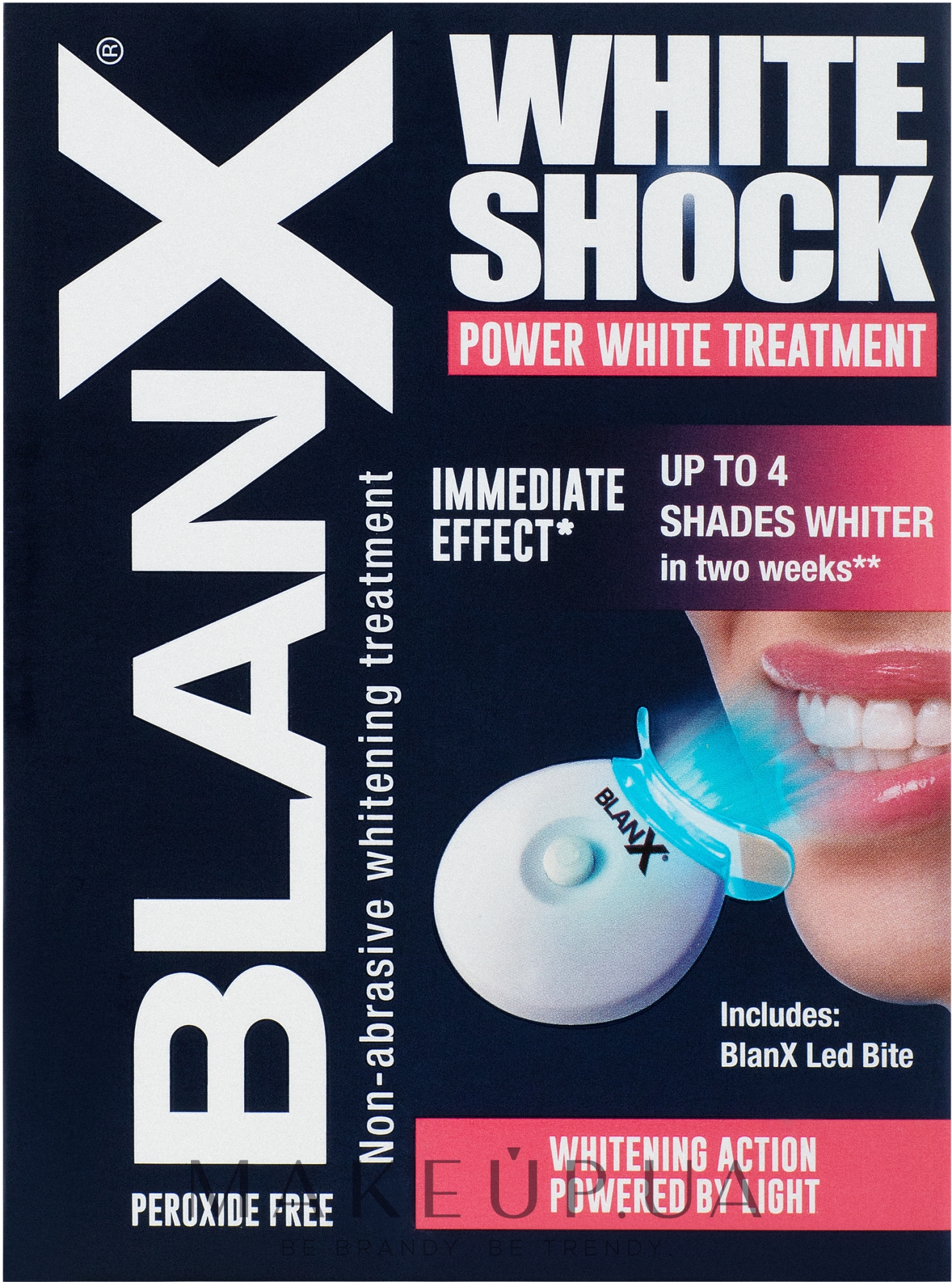 Интенсивный отбеливающий комплекс "White Shock blue formula" + активатор Led Bite - BlanX White Shock — фото 50ml