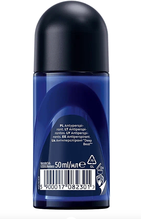 Дезодорант шариковый для мужчин - NIVEA MEN Deep Black Carbon Beat Anti-Perspirant Roll-On — фото N3