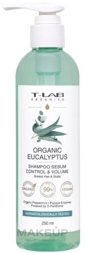 Шампунь для жирного волосся - T-Lab Professional Organics Organic Eucalyptus Shampoo — фото 250ml