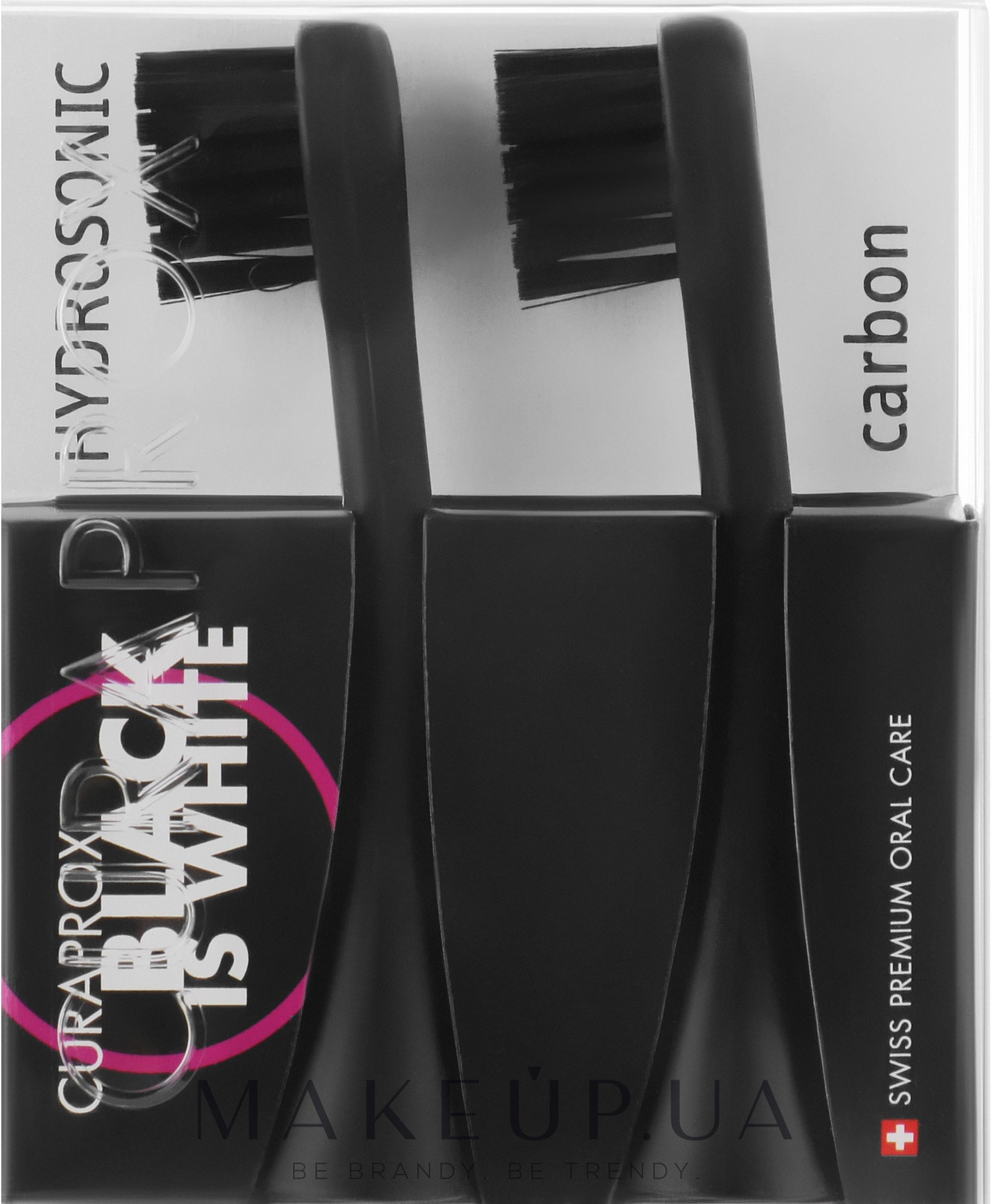 Карбоновые насадки для звуковой зубной щетки - Curaprox Hydrosonic Black Is White — фото 2шт